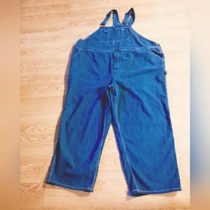 Liberty Bib Overalls Blue Denim Carpenter Distressed Farmer 58" Waist 29" Inseam